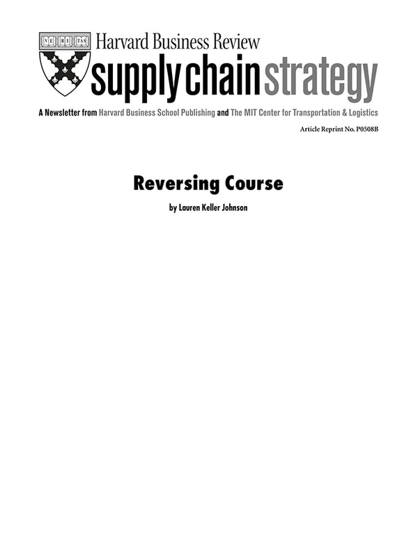 Reversing Course – Harvard Business School Publishing