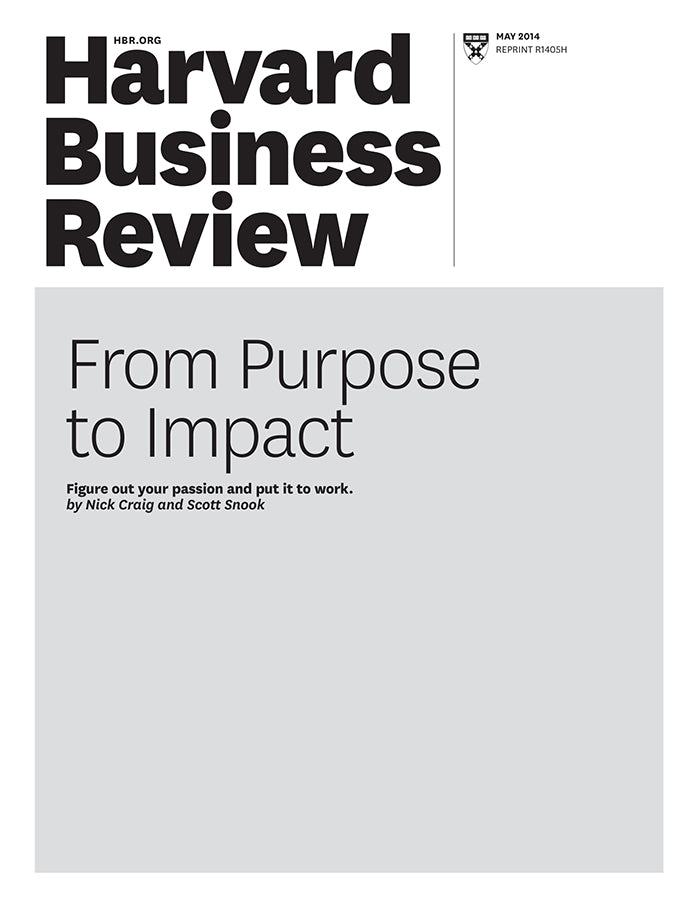 Hbsp From Purpose to Impact – Harvard Business School Publishing