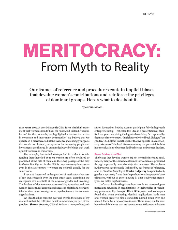 Meritocracy - Myth or Reality?